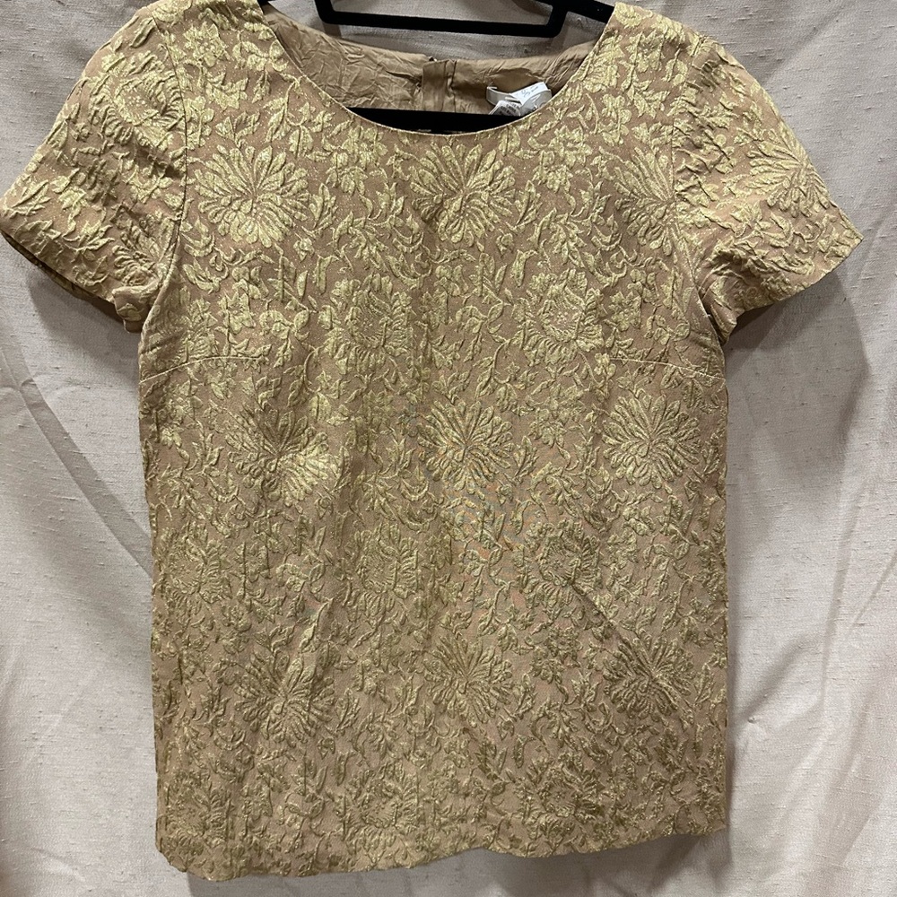 J. Crew Gold Embellished Blouse